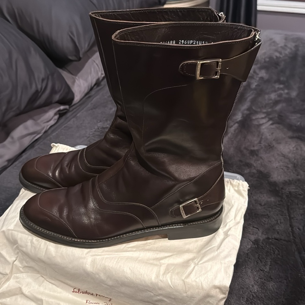 Salvatore Ferragamo brown Tramezza boots size 12D - Picture 3 of 9